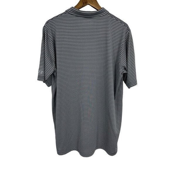 Russell Golf Polo Shirt Gray White Stripe Spartan MSU Logo Men's Size L - Picture 6 of 11